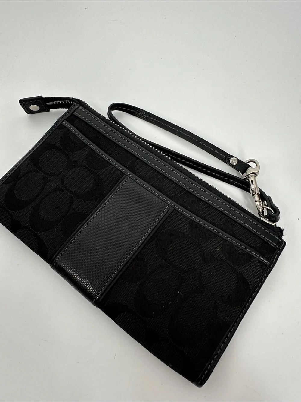 Black Coach Signature Wristlet LN*
